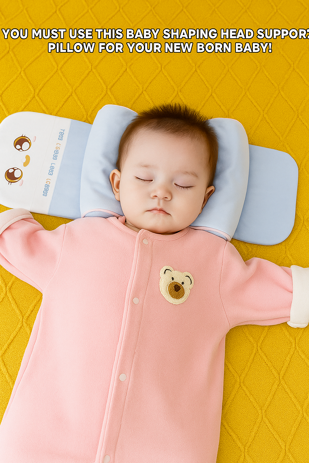 Ergonomic Baby Head Shaping Pillow – Ideal for Newborns