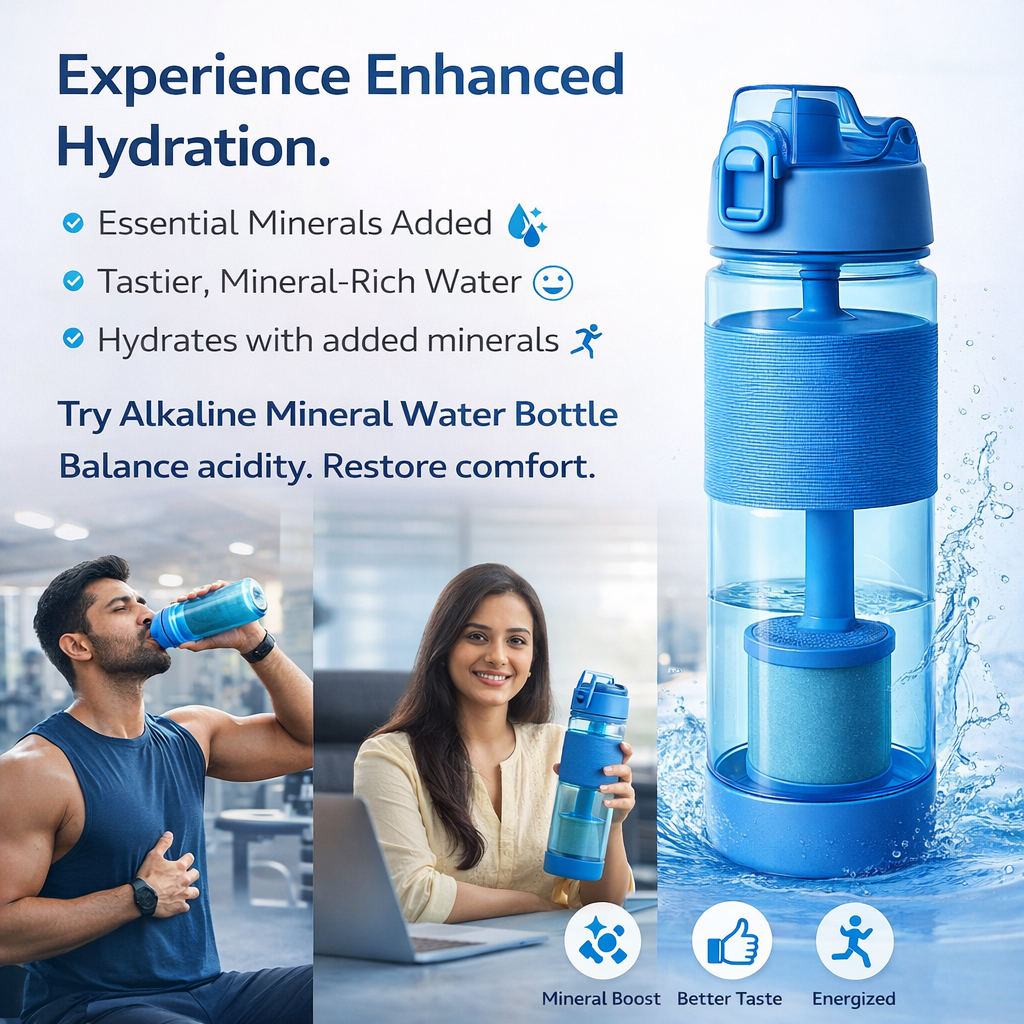 Alkaline Water Bottle – Mineral Rich Water for Daily Hydration & Stomach Comfort