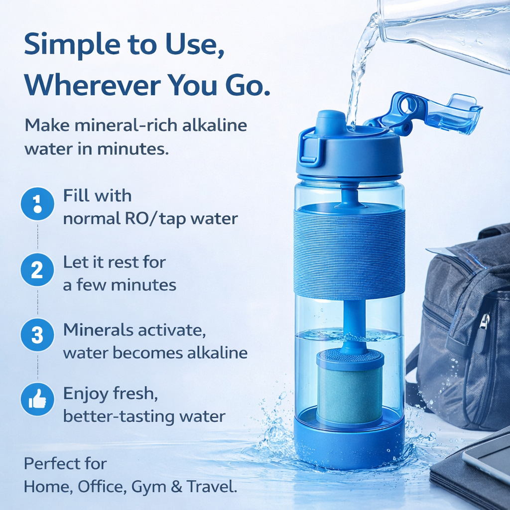 Alkaline Water Bottle – Mineral Rich Water for Daily Hydration & Stomach Comfort